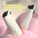 PlayVital Cherry Blossoms Kitten Silicone Grip & PC Shell Case for Nintendo Switch 2,  Cat Ear & Paw Joycon Covers + Dockable Protection + Extra Adjustable Stand - Antique Yellow - HFQNTM002