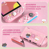 PlayVital Cherry Blossoms Kitten Silicone Grip & PC Shell Case for Nintendo Switch 2,  Cat Ear & Paw Joycon Covers + Dockable Protection + Extra Adjustable Stand - Pink - HFQNTM001