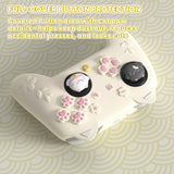 PlayVital Cherry Blossoms Kitten Silicone Cover for Nintendo Switch 2 Pro Controller, Cute Protective Skin Case for Switch 2 Pro Controller with Back Button Cap & Thumb Grip & Sticker - Antique Yellow - HANPTP002