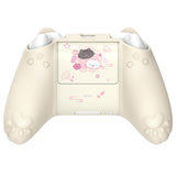 PlayVital Cherry Blossoms Kitten Silicone Cover for Xbox Series X/S, Soft Rubber Cover for Xbox Core Wireless Controller, Anti-slip Grip Protector with Thumb Grips & Sticker - Antique Yellow - HPJX3P001