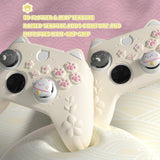 PlayVital Cherry Blossoms Kitten Silicone Cover for Xbox Series X/S, Soft Rubber Cover for Xbox Core Wireless Controller, Anti-slip Grip Protector with Thumb Grips & Sticker - Antique Yellow - HPJX3P001