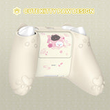 PlayVital Cherry Blossoms Kitten Silicone Cover for Xbox Series X/S, Soft Rubber Cover for Xbox Core Wireless Controller, Anti-slip Grip Protector with Thumb Grips & Sticker - Antique Yellow - HPJX3P001