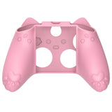 PlayVital Cherry Blossoms Kitten Silicone Cover for Xbox Series X/S, Soft Rubber Cover for Xbox Core Wireless Controller, Anti-slip Grip Protector with Thumb Grips & Sticker - Pink - HPJX3P002