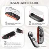 PlayVital Clear Series Protective Case for Nintendo Switch 2, Anti-Scratches Hard Shell Dockable Grip Cover with Extra Foldable Stand & Thumb Grips for Nintendo Switch 2 - Clear Atomic Purple Rose Red - EXVNTP001