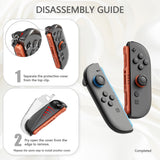PlayVital Clear Series Protective Case for Nintendo Switch 2, Anti-Scratches Hard Shell Dockable Grip Cover with Extra Foldable Stand & Thumb Grips for Nintendo Switch 2 - Clear Glitter Silver - EXVNTM002