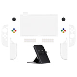 PlayVital Clear Series Protective Case for Nintendo Switch 2, Anti-Scratches Hard Shell Dockable Grip Cover with Extra Foldable Stand & Thumb Grips for Nintendo Switch 2 - Clear Glitter Silver - EXVNTM002