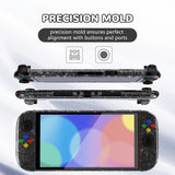 PlayVital Clear Series Protective Case for Nintendo Switch 2, Anti-Scratches Hard Shell Dockable Grip Cover with Extra Foldable Stand & Thumb Grips for Nintendo Switch 2 - Clear Glitter Silver - EXVNTM002