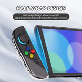 PlayVital Clear Series Protective Case for Nintendo Switch 2, Anti-Scratches Hard Shell Dockable Grip Cover with Extra Foldable Stand & Thumb Grips for Nintendo Switch 2 - Transparent - EXVNTM001