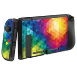 PlayVital Colorful Triangle Protective Case for NS Switch, Soft TPU Slim Case Cover for NS Switch Joy-Con Console with Colorful ABXY Direction Button Caps - NTU6013G2