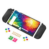 PlayVital Colorful Triangle Protective Case for NS Switch, Soft TPU Slim Case Cover for NS Switch Joy-Con Console with Colorful ABXY Direction Button Caps - NTU6013G2