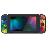 PlayVital Colorful Triangle Protective Case for NS Switch, Soft TPU Slim Case Cover for NS Switch Joy-Con Console with Colorful ABXY Direction Button Caps - NTU6013G2