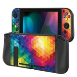 PlayVital Colorful Triangle Protective Case for NS Switch, Soft TPU Slim Case Cover for NS Switch Joy-Con Console with Colorful ABXY Direction Button Caps - NTU6013G2