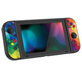 PlayVital Colorful Triangle Protective Case for NS Switch, Soft TPU Slim Case Cover for NS Switch Joy-Con Console with Colorful ABXY Direction Button Caps - NTU6013G2