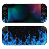 PlayVital for Nintendo Switch 2 Skin Full Set (2-Pack) - Protective Vinyl Decal Stickers for Switch 2 Console, Joycons, Handle Grips & Dock | No Residue, Anti-Scratch - Blue Flame - YUDNT006