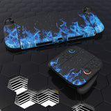 PlayVital for Nintendo Switch 2 Skin Full Set (2-Pack) - Protective Vinyl Decal Stickers for Switch 2 Console, Joycons, Handle Grips & Dock | No Residue, Anti-Scratch - Blue Flame - YUDNT006