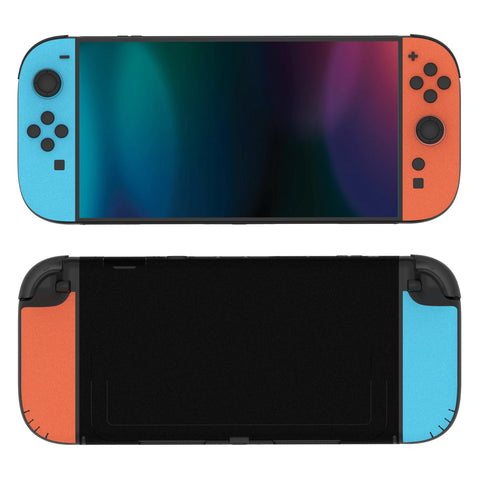 PlayVital for Nintendo Switch 2 Skin Full Set (2-Pack) - Protective Vinyl Decal Stickers for Switch 2 Console, Joycons, Handle Grips & Dock | No Residue, Anti-Scratch - Blue & Orange - YUDNT024