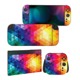 PlayVital for Nintendo Switch 2 Skin Full Set (2-Pack) - Protective Vinyl Decal Stickers for Switch 2 Console, Joycons, Handle Grips & Dock | No Residue, Anti-Scratch - Colorful Triangle - YUDNT013