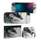 PlayVital for Nintendo Switch 2 Skin Full Set (2-Pack) - Protective Vinyl Decal Stickers for Switch 2 Console, Joycons, Handle Grips & Dock | No Residue, Anti-Scratch - Ink Spirit Dragon - YUDNT021