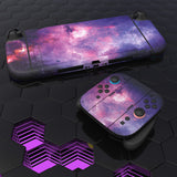 PlayVital for Nintendo Switch 2 Skin Full Set (2-Pack) - Protective Vinyl Decal Stickers for Switch 2 Console, Joycons, Handle Grips & Dock | No Residue, Anti-Scratch - Nebula Galaxy - YUDNT007