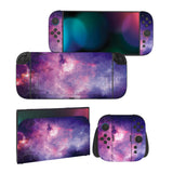 PlayVital for Nintendo Switch 2 Skin Full Set (2-Pack) - Protective Vinyl Decal Stickers for Switch 2 Console, Joycons, Handle Grips & Dock | No Residue, Anti-Scratch - Nebula Galaxy - YUDNT007