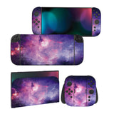 PlayVital for Nintendo Switch 2 Skin Full Set (2-Pack) - Protective Vinyl Decal Stickers for Switch 2 Console, Joycons, Handle Grips & Dock | No Residue, Anti-Scratch - Nebula Galaxy - YUDNT007