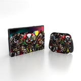 PlayVital for Nintendo Switch 2 Skin Full Set (2-Pack) - Protective Vinyl Decal Stickers for Switch 2 Console, Joycons, Handle Grips & Dock | No Residue, Anti-Scratch - Scary Party - YUDNT004