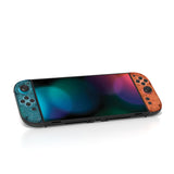 PlayVital for Nintendo Switch 2 Skin Full Set (2-Pack) - Protective Vinyl Decal Stickers for Switch 2 Console, Joycons, Handle Grips & Dock | No Residue, Anti-Scratch - Tear Down Blue & Orange - YUDNT023