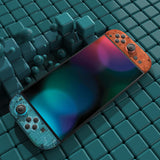 PlayVital for Nintendo Switch 2 Skin Full Set (2-Pack) - Protective Vinyl Decal Stickers for Switch 2 Console, Joycons, Handle Grips & Dock | No Residue, Anti-Scratch - Tear Down Blue & Orange - YUDNT023