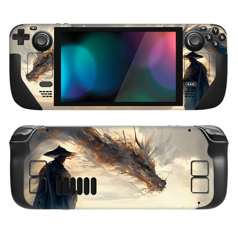 PlayVital Full Set Protective Skin Decal for Steam Deck LCD, Custom Stickers Vinyl Cover for Steam Deck OLED - Cloudwalker's Encounter - SDTM093