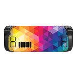 PlayVital Full Set Protective Skin Decal for Steam Deck LCD, Custom Stickers Vinyl Cover for Steam Deck OLED - Colorful Triangle - SDTM002G2