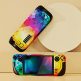 PlayVital Full Set Protective Skin Decal for Steam Deck LCD, Custom Stickers Vinyl Cover for Steam Deck OLED - Colorful Triangle - SDTM002G2