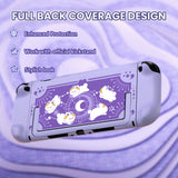 PlayVital Kawaii Dockable Hard Protective Case for Nintendo Switch 2 Anti-scratch, Shockproof Cover Skin for Switch 2 with Thumb Grip & Sticker & Button Caps - Celestial Rabbit Orbit - MURNTV002