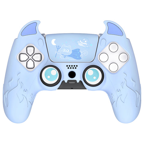 PlayVital Cute Demon Controller Silicone Case Compatible With PS5 Controller - Blue - DEPFP004