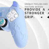 PlayVital Cute Demon Controller Silicone Case Compatible With PS5 Controller - Blue - DEPFP004