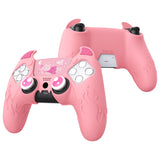 PlayVital Cute Demon Controller Silicone Case Compatible With PS5 Controller - Pink - DEPFP003