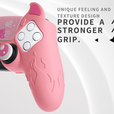 PlayVital Cute Demon Controller Silicone Case Compatible With PS5  Controller - Pink - DEPFP003