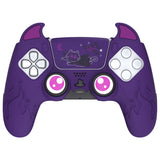 PlayVital Cute Demon Controller Silicone Case Compatible With PS5 Controller - Purple - DEPFP002