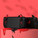 PlayVital Cute Demon Protective Case for Steam Deck LCD & OLED, Kawaii Anti-Slip Protector for Steam Deck OLED with Thumb Grip Caps & Trackpads Stickers & Back Button Enhancement Set - Black - ZNLSDP001