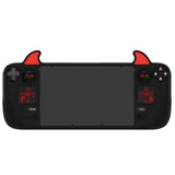 PlayVital Cute Demon Protective Case for Steam Deck LCD & OLED, Kawaii Anti-Slip Protector for Steam Deck OLED with Thumb Grip Caps & Trackpads Stickers & Back Button Enhancement Set - Black - ZNLSDP001