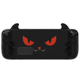 PlayVital Cute Demon Protective Case for Steam Deck LCD & OLED, Kawaii Anti-Slip Protector for Steam Deck OLED with Thumb Grip Caps & Trackpads Stickers & Back Button Enhancement Set - Black - ZNLSDP001