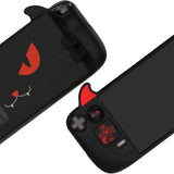 PlayVital Cute Demon Protective Case for Steam Deck LCD & OLED, Kawaii Anti-Slip Protector for Steam Deck OLED with Thumb Grip Caps & Trackpads Stickers & Back Button Enhancement Set - Black - ZNLSDP001