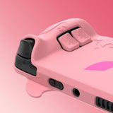 PlayVital Cute Demon Protective Case for Steam Deck LCD & OLED, Kawaii Anti-Slip Protector for Steam Deck OLED with Thumb Grip Caps & Trackpads Stickers & Back Button Enhancement Set - Pink - ZNLSDP003