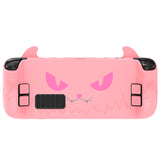 PlayVital Cute Demon Protective Case for Steam Deck LCD & OLED, Kawaii Anti-Slip Protector for Steam Deck OLED with Thumb Grip Caps & Trackpads Stickers & Back Button Enhancement Set - Pink - ZNLSDP003
