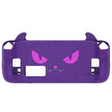 PlayVital Cute Demon Protective Case for Steam Deck LCD & OLED, Kawaii Anti-Slip Protector for Steam Deck OLED with Thumb Grip Caps & Trackpads Stickers & Back Button Enhancement Set - Purple - ZNLSDP002