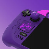 PlayVital Cute Demon Protective Case for Steam Deck LCD & OLED, Kawaii Anti-Slip Protector for Steam Deck OLED with Thumb Grip Caps & Trackpads Stickers & Back Button Enhancement Set - Purple - ZNLSDP002