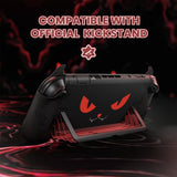 PlayVital Cute Demon Protective Shell for Nintendo Switch 2, Kawaii Anti-Slip Silicone Grip Cover +  Dockable Hard Case for Nintendo Switch 2 with Thumb Grips & Sticker, Shockproof - Black - EVGNTP001