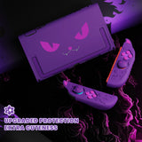 PlayVital Cute Demon Protective Shell for Nintendo Switch 2, Kawaii Anti-Slip Silicone Grip Cover +  Dockable Hard Case for Nintendo Switch 2 with Thumb Grips & Sticker, Shockproof - Purple - EVGNTP002