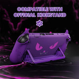 PlayVital Cute Demon Protective Shell for Nintendo Switch 2, Kawaii Anti-Slip Silicone Grip Cover +  Dockable Hard Case for Nintendo Switch 2 with Thumb Grips & Sticker, Shockproof - Purple - EVGNTP002