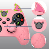 PlayVital Cute Demon Silicone Cover with Thumb Grip Caps for Xbox Series X/S Controller & Xbox Core Wireless Controller - Pink - PUKX3P005