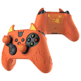PlayVital Cute Demon Silicone Cover with Thumb Grip Caps for Xbox Series X/S Controller & Xbox Core Wireless Controller - Burnt Orange - PUKX3P004